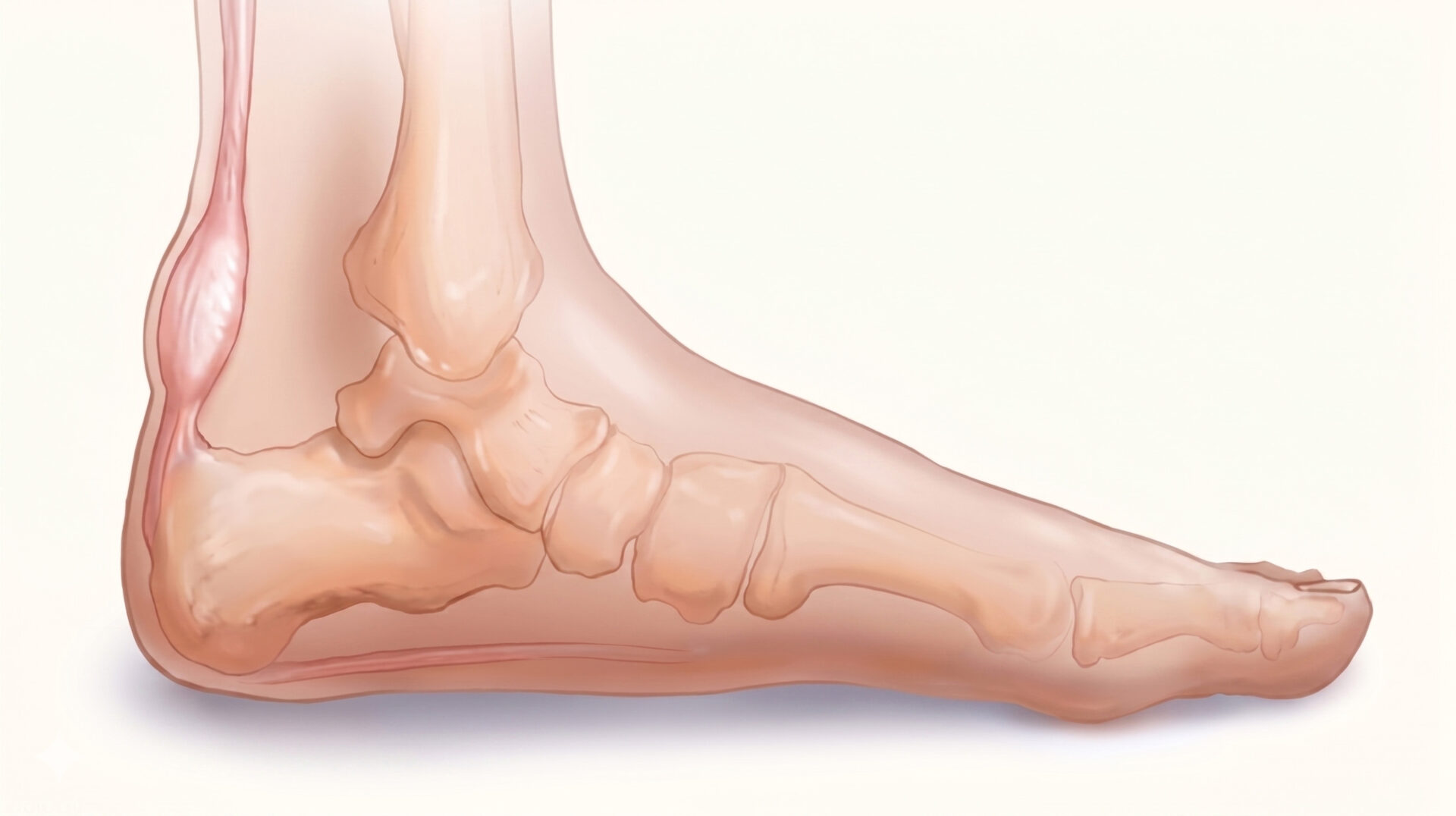 Achilles tendonitis flat feet illustration